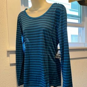 Eddie Bauer Performance Free Dry ladies striped hooded top NWT